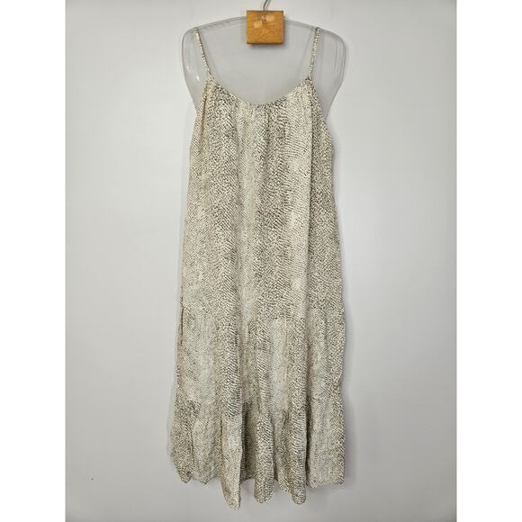 Rails Adora Dress Snakeskin Reptile Midi Sz S Flowy Neutral Sleeveless Boho Chic - Picture 1 of 7